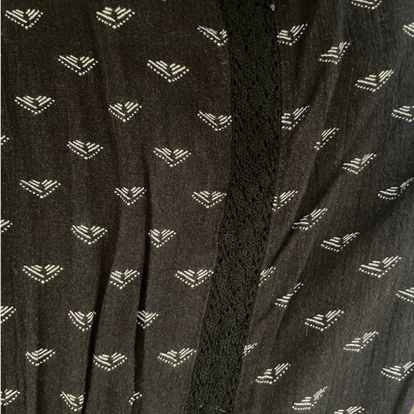 MUDD Women Top XS Black Bell Sleeve Boho Babydoll‎ Cottage Y2K Retro Girly NEW - Picture 6 of 11